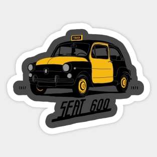 Seat 600 vintage BCN taxi Sticker